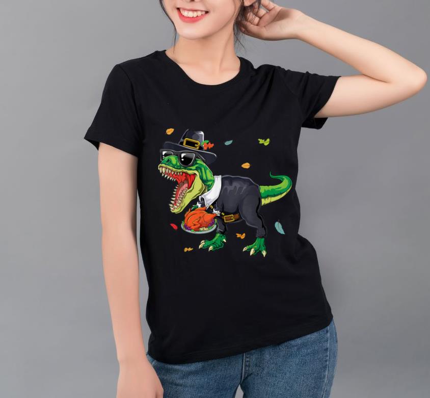 Original T rex dinosaurs with turkey & funny thanksgiving outfit shirt