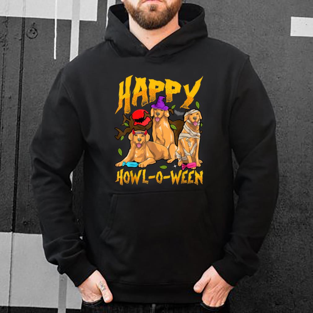 Premium Halloween Golden Retriever Mom Dad HAPPY HOWL-O-WEEN Goldies shirt
