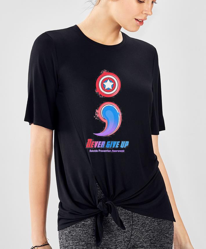 Premium Never Give Up Suicide Prevention Awareness Captain America shirt