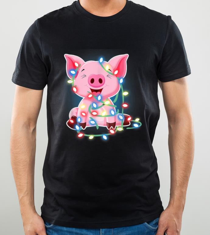 Premium Pig Lights Cute Christmas Merry Xmas shirt