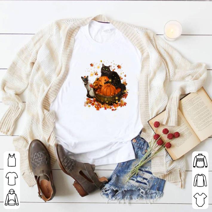 Pretty Autumn Cats Halloween shirt