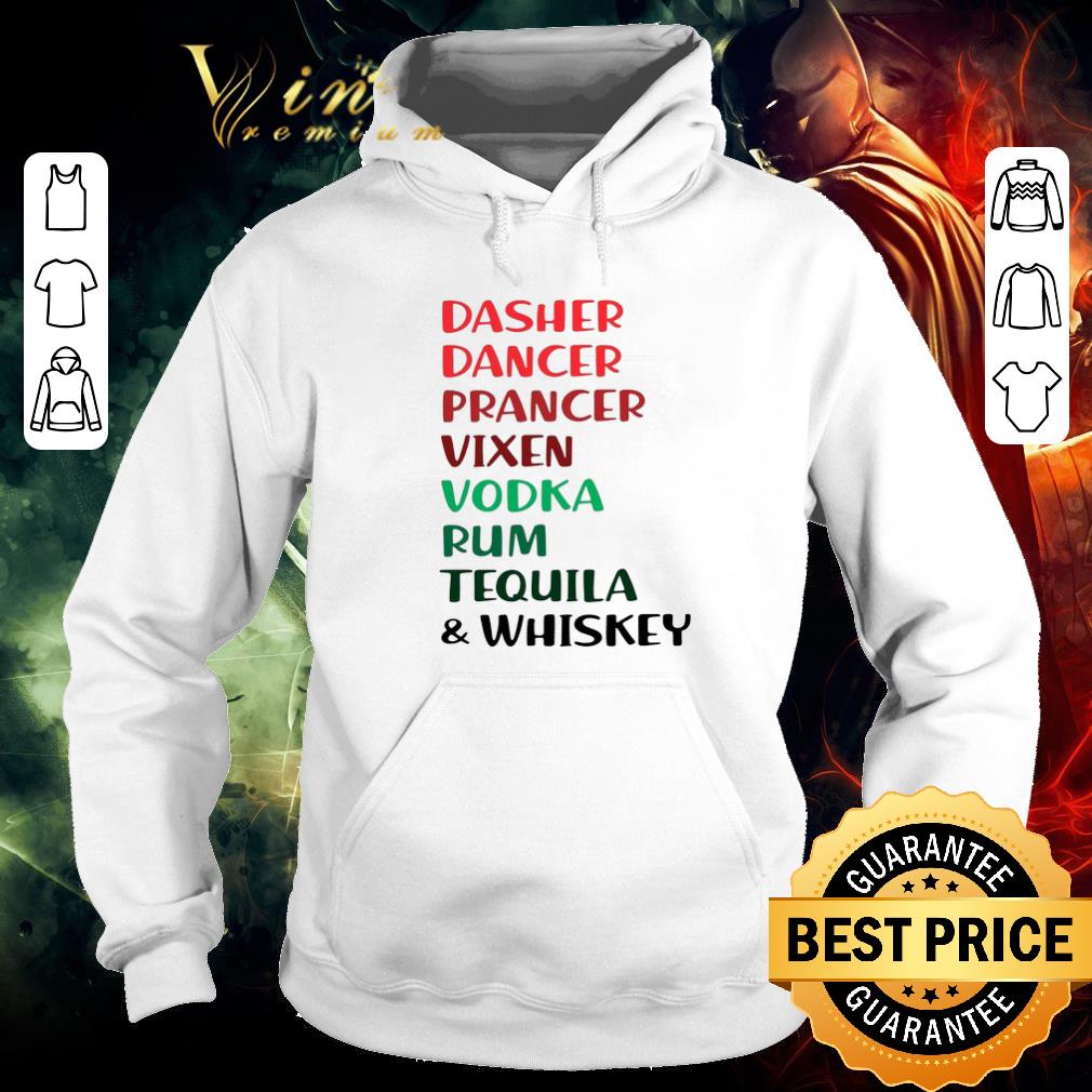 Pretty Dasher Dancer Prancer Vixen Rum Tequila & Whiskey Christmas shirt