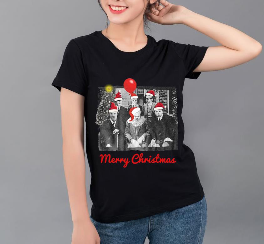 Pretty Santa Horror Characters Merry Christmas shirt