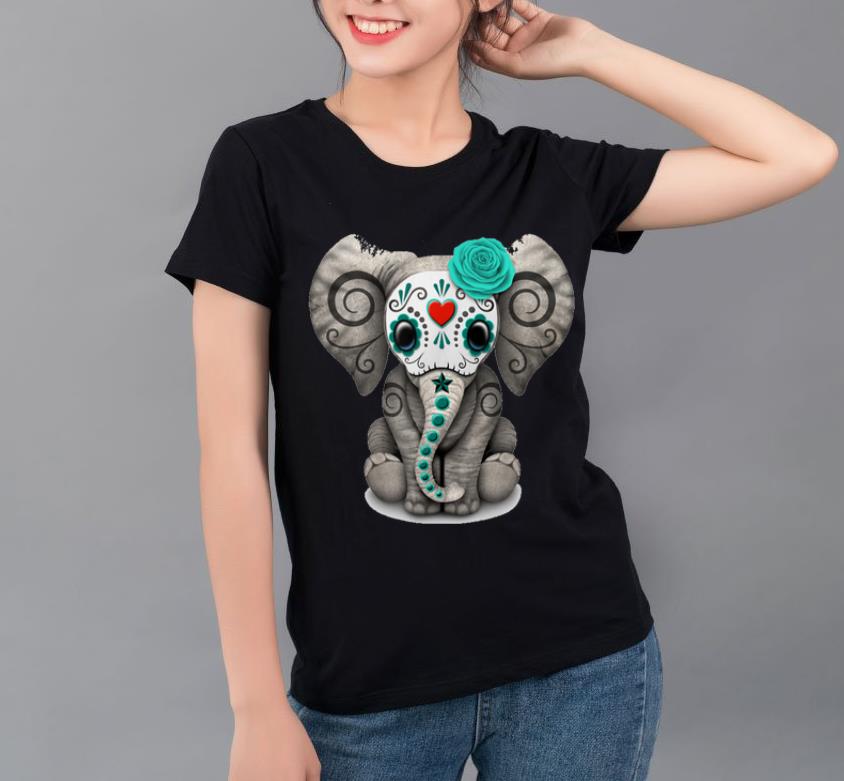 Pretty Sugar Skull Elephant Day Of The Dead Halloween shirt