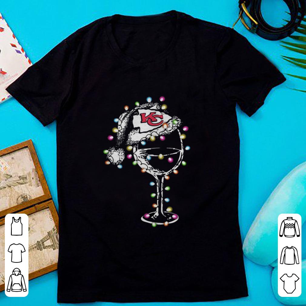 Pretty Wine Glass Light Christmas Kansas City Chiefs shirt