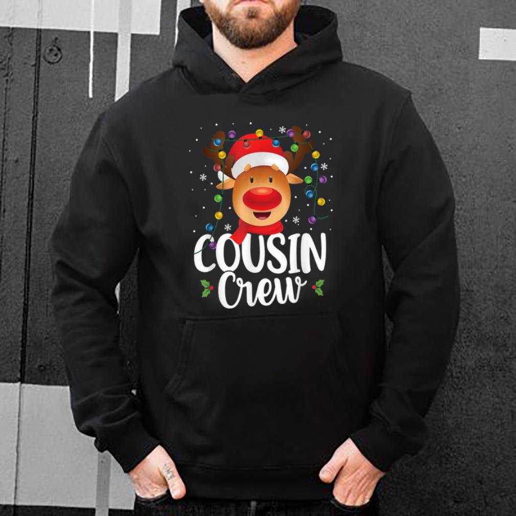 Top Christmas Cousin Crew Reindeer Santa Hat Matching Pajama shirt