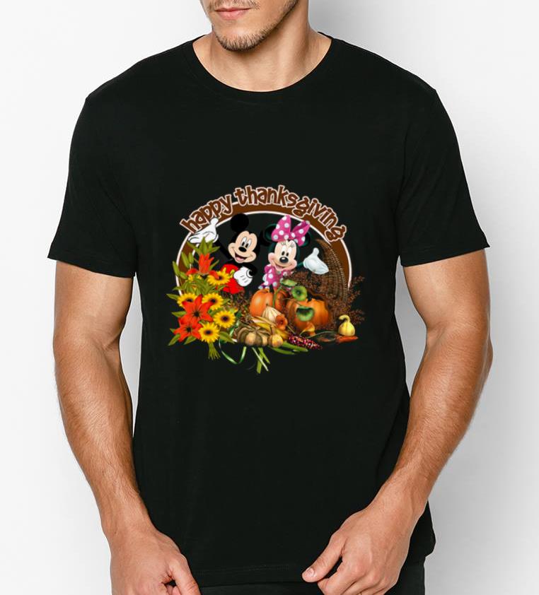 Top Mickey Mouse And Minnie Happy Thanksgiving shirt