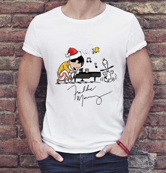 Top Santa Freddie Mercury Snoopy Peanuts Playing Piano shirt