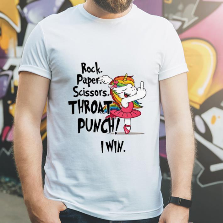 Top Unicorn Ballet Rock Paper Scissors Throat Punch I Win shirt