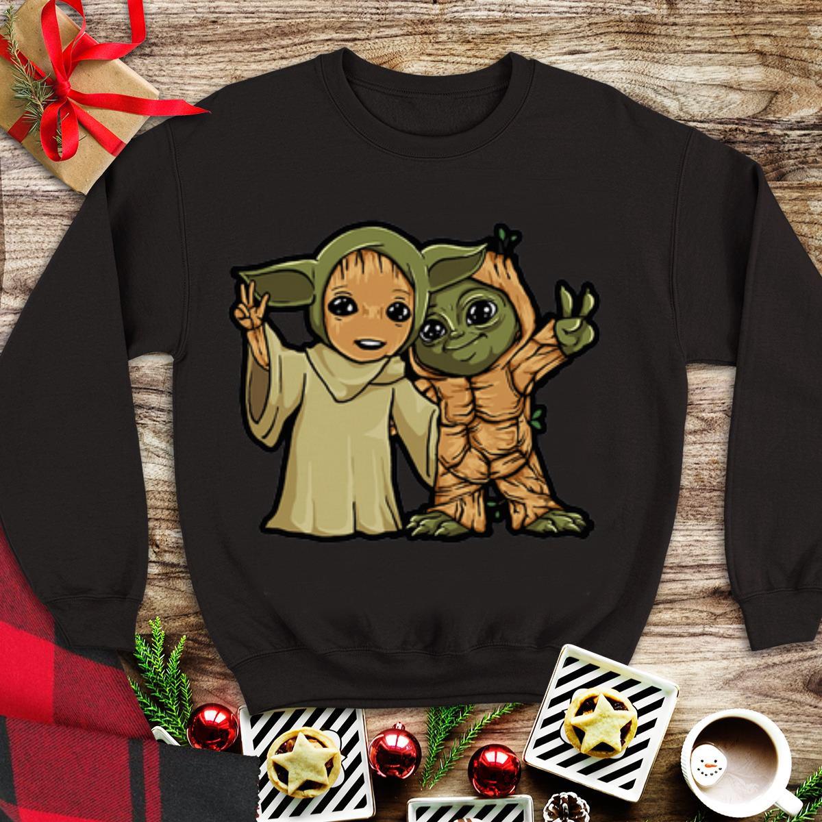 Awesome Baby Yoda and Groot Mashup shirt