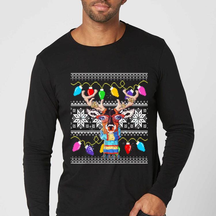 Awesome Deer Ugly Christmas Deer Santa Hat Gift shirt