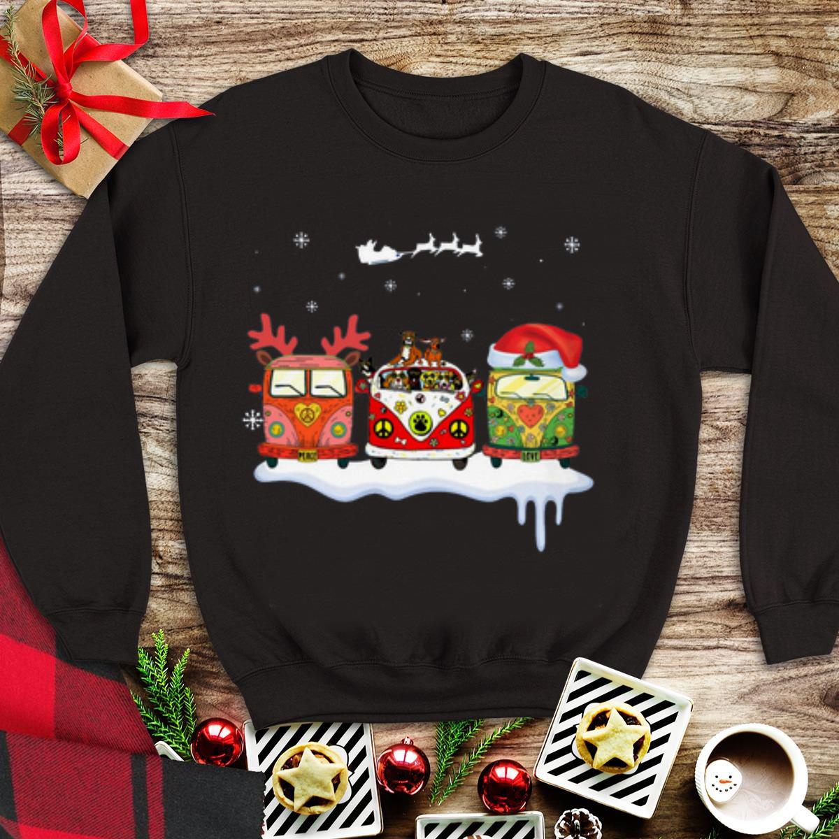 Awesome Hippie Car Reindeer light christmas shirt