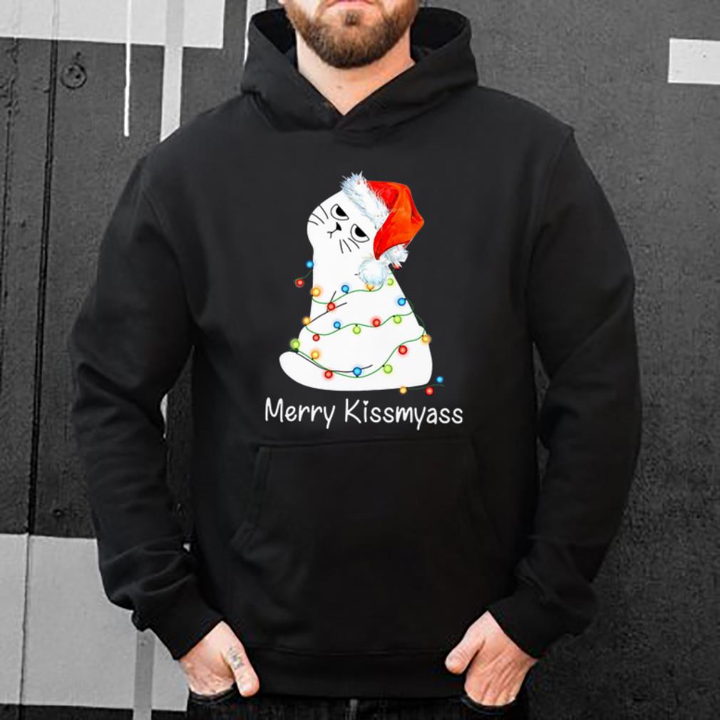 Awesome Merry Kissmyass Cat Lover Christmas shirt