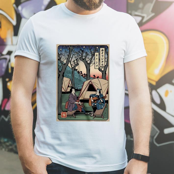 Awesome Samurai Camping Play Guitar shirt