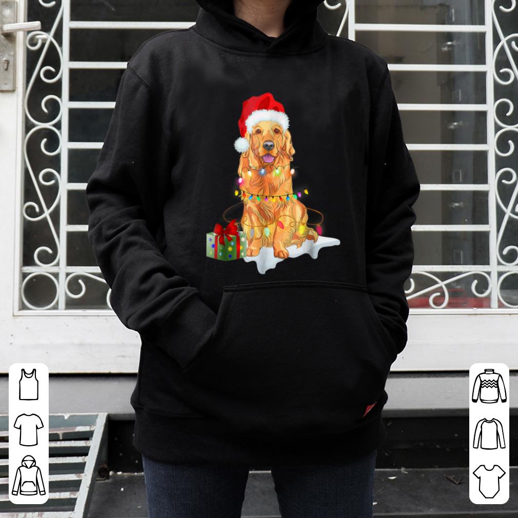 Awesome Santa Golden Retriever Christmas Lights Xmas Gift shirt