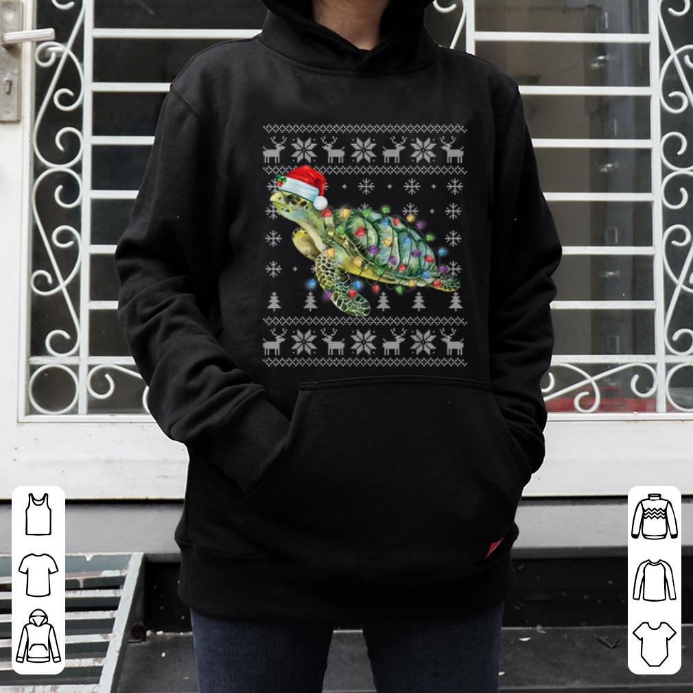 Awesome Sea Turtle In Santa Hat Ugly Christmas Save The Turtle shirt