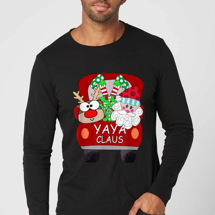 Awesome Yaya Claus Santa Car Christmas Funny Yaya Gift For Mom Women shirt