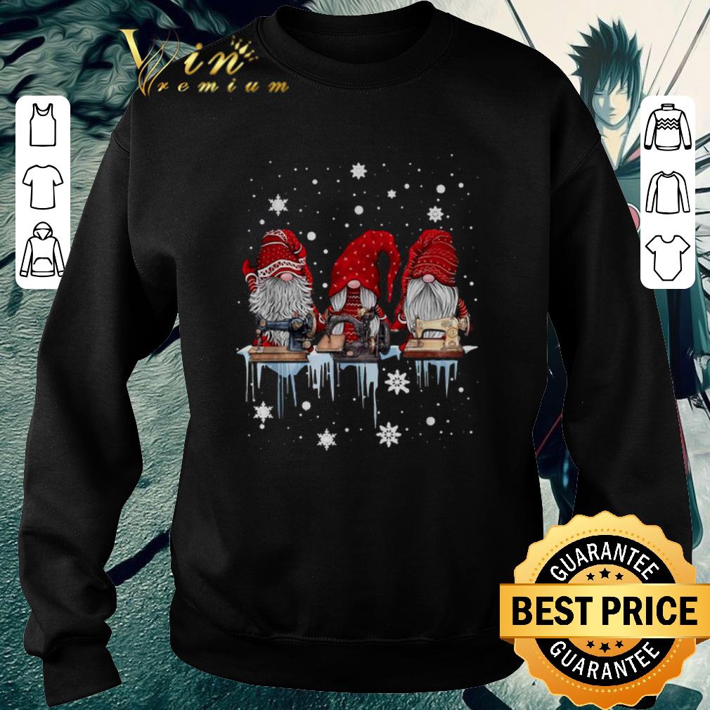 Funny Gnome sewing machine Christmas shirt
