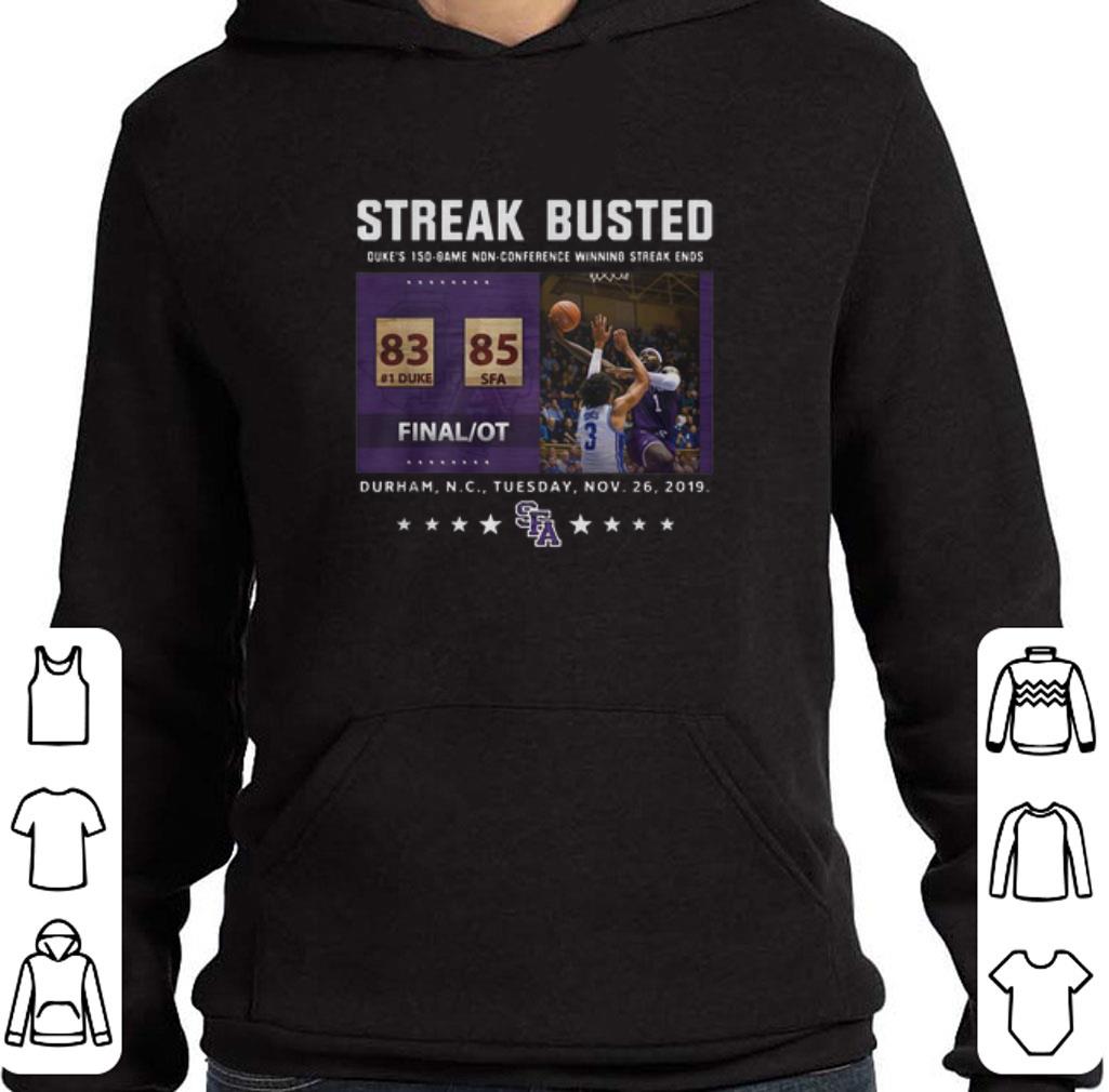 Funny Streak Busted Duke's 150 Game Non Conference Winning Streak Ends shirt