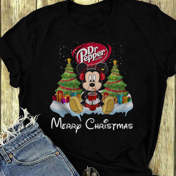 Great Disney Mickey Mouse Drink Dr Pepper Merry Christmas shirt