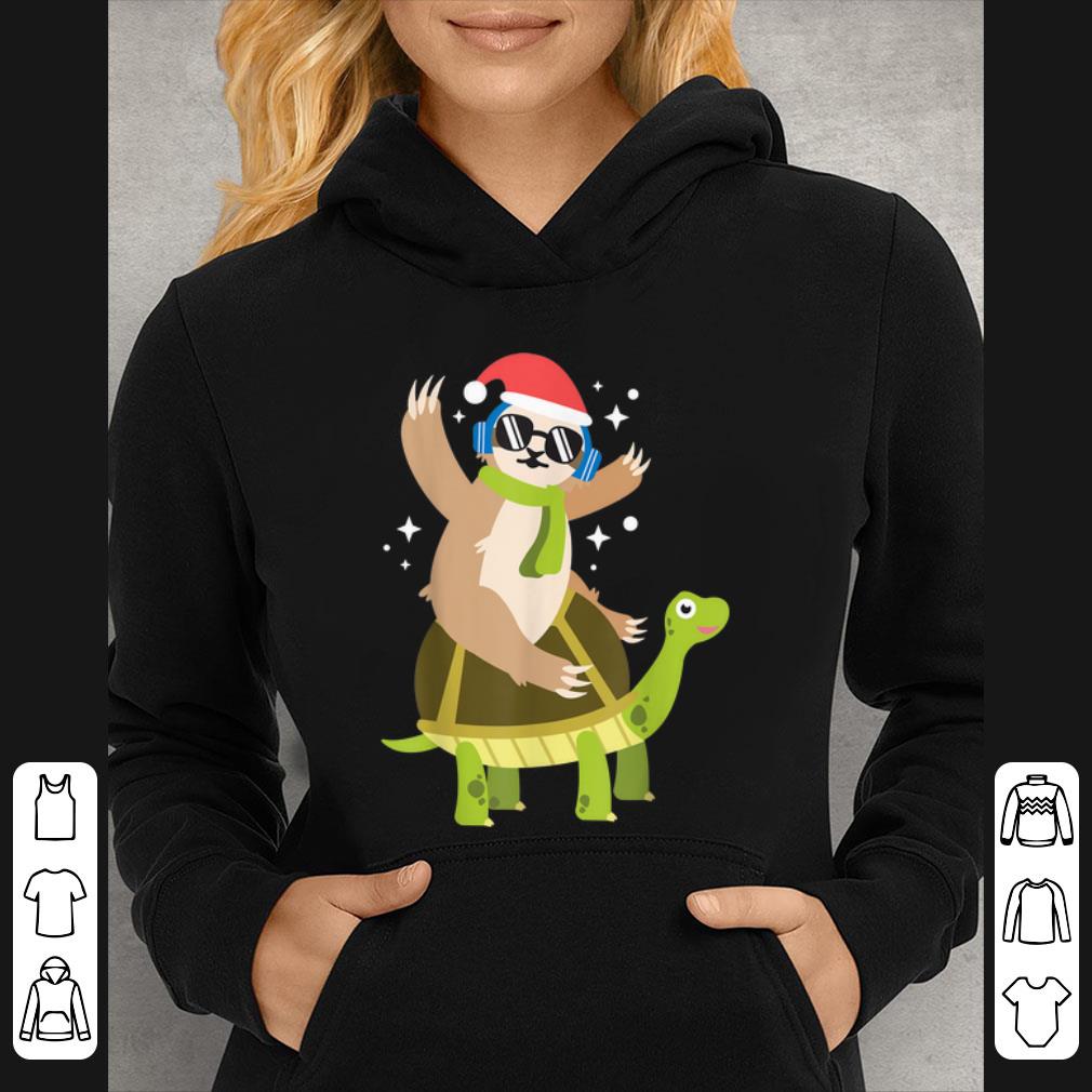 Great Santa Sloth Riding Turtle Funny Cool Boy Christmas Gift shirt