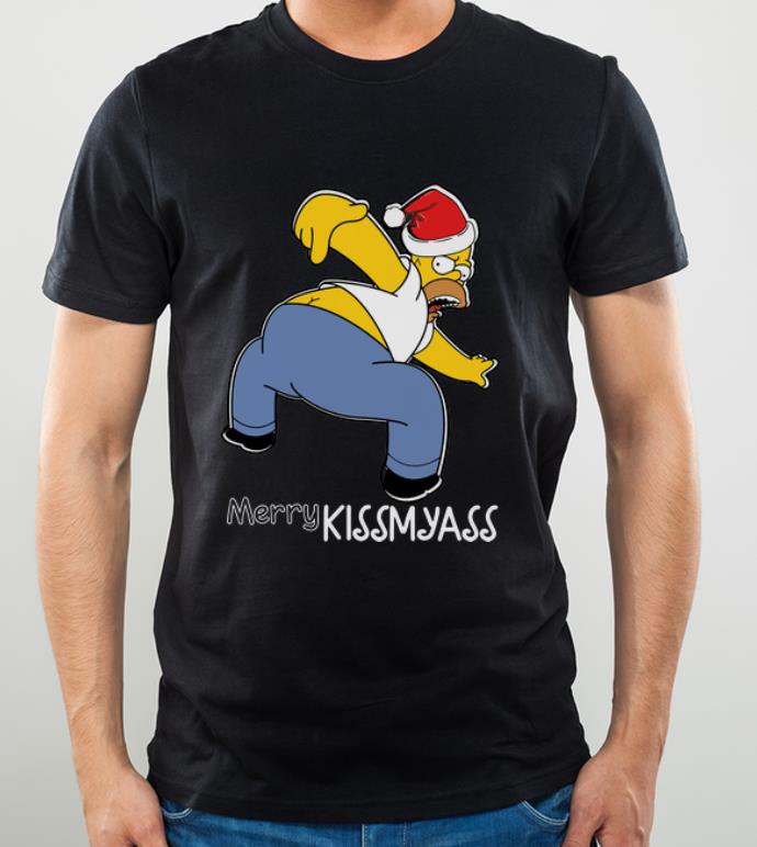 Great Simpsons Santa Merry Kissmyass shirt