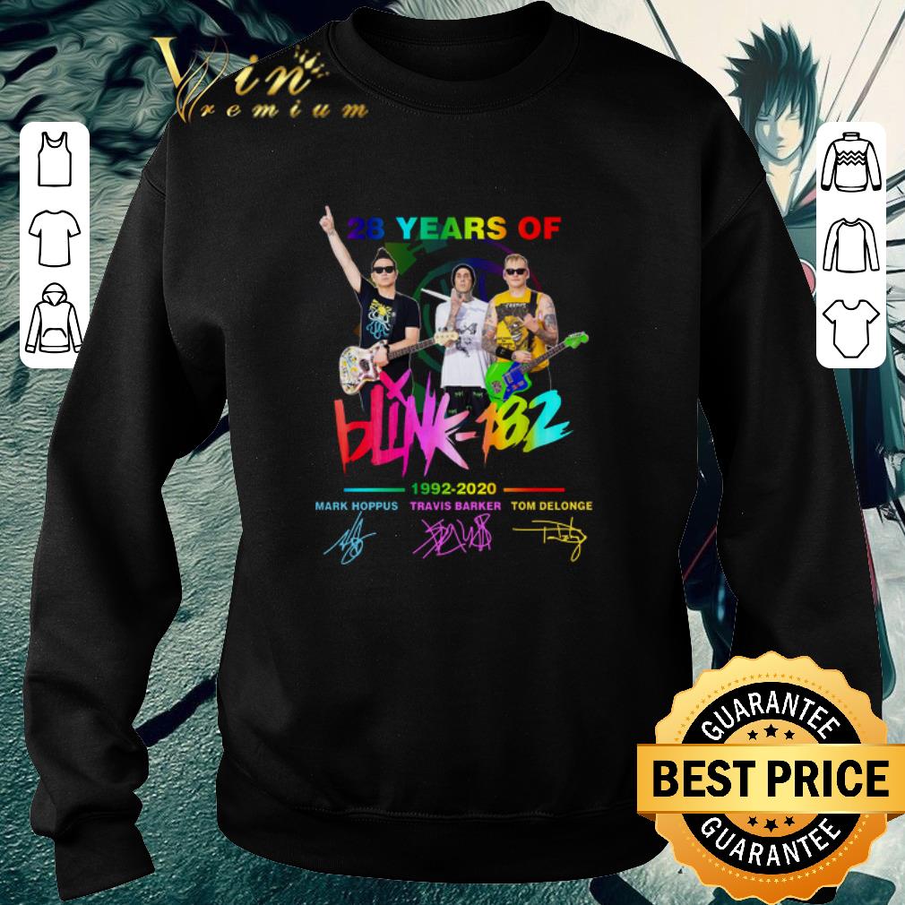 Hot 28 years of Blink-182 1992-2020 signatures shirt 5 Hot 28 years of Blink-182 1992-2020 signatures shirt