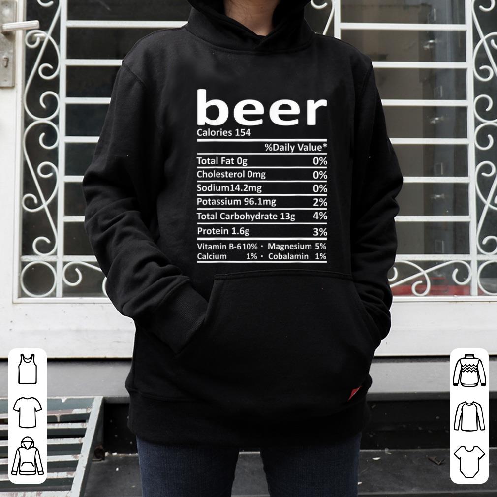 Hot Beer Nutrition Funny Thanksgiving Costume Food Christmas shirt