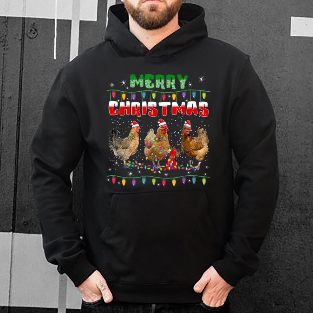 Hot Chicken Christmas Lights Merry Xmas Chicken Gifts shirt