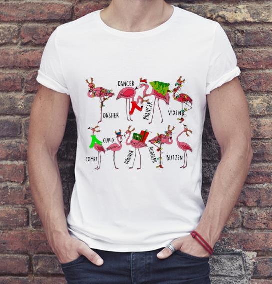 Hot Christmas Flamingos Dancer Dasher Prancer shirt