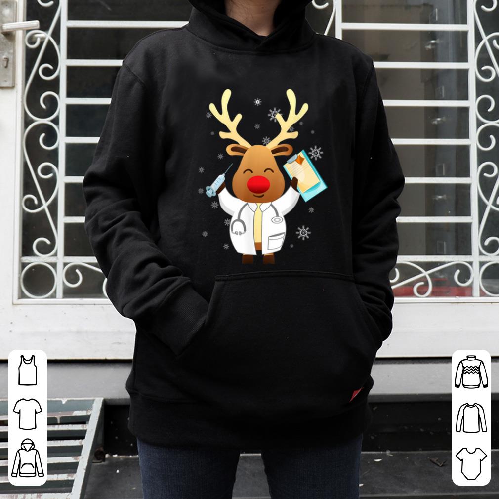 Hot Medical Scrub Top Reindeer Nurse With Stethoscope Christmas shirt