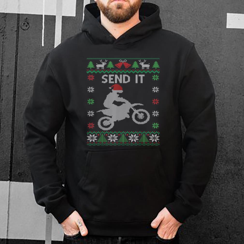 Hot Send It Dirt Bike Riding Santa Motocross Ugly Christmas shirt