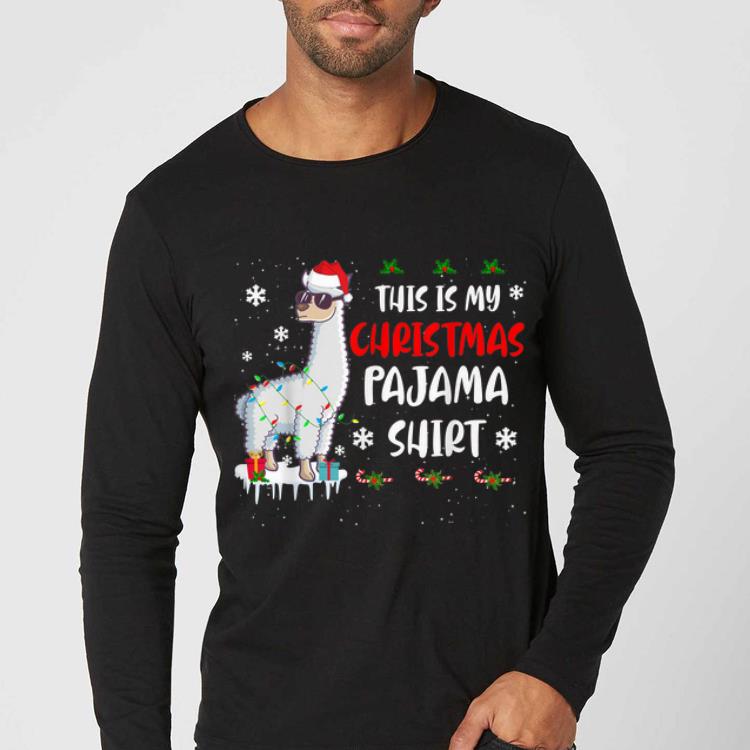 Hot This Is My Christmas Pajama Shirt Llama Christmas shirt