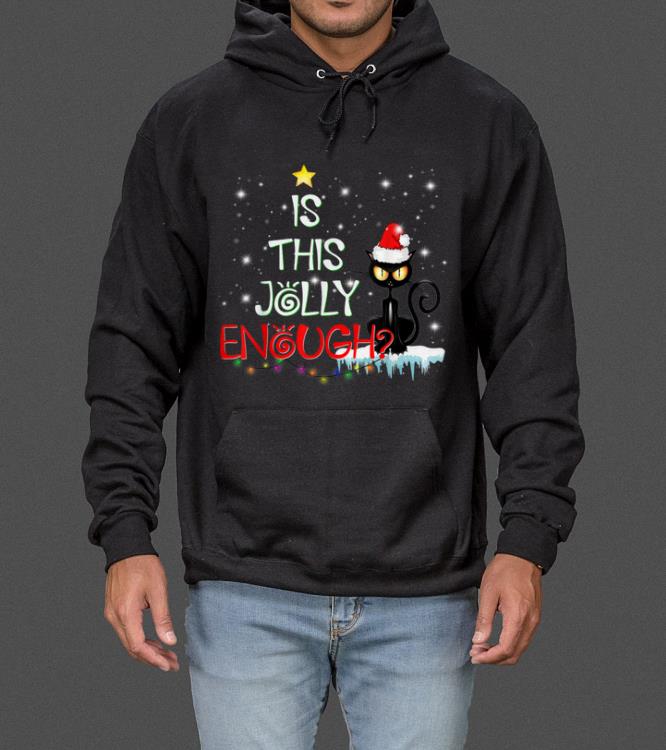 Is This Jolly Enough Funny Cat Santa Hat Christmas Gift sweater