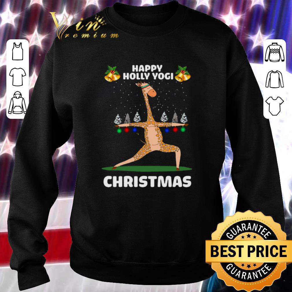 Nice Giraffe Happy Holly Yogi Christmas shirt