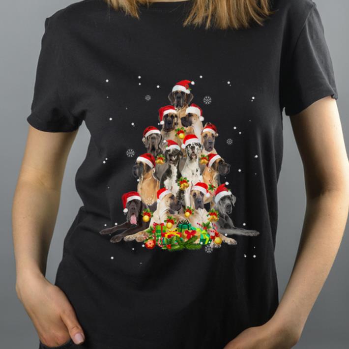 Nice Great Dane Christmas Tree Pajamas Merry Xmas shirt