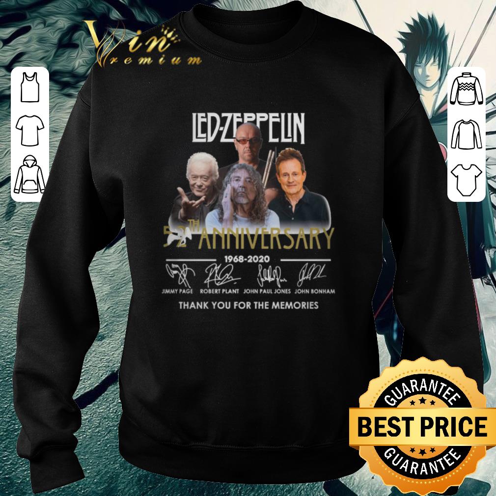 Nice Led Zeppelin 52th anniversary 1968-2020 signatures thank you for the memories shirt 5 Nice Led Zeppelin 52th anniversary 1968-2020 signatures thank you for the memories shirt