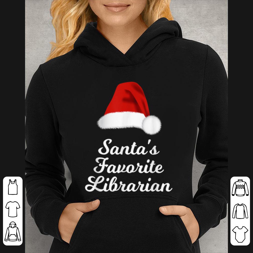 Nice Santa's Favorite Librarian Christmas Santa Hat shirt