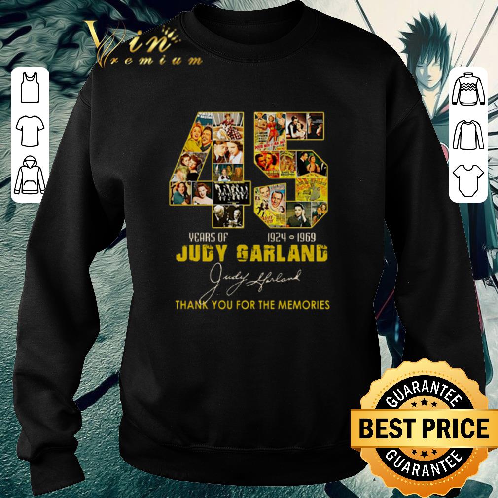 Official 45 Years of Judy Garland 1924 1969 thank you for the memories shirt