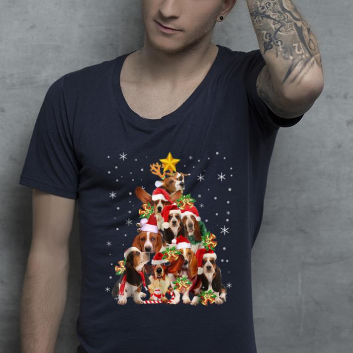 Official Basset Hound Christmas Tree Xmas Gift For Dog Lover shirt
