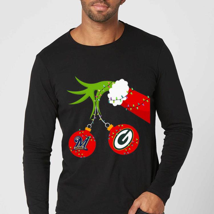 Official Christmas Grinch Milwaukee Brewers And Green Bay Packers shirt