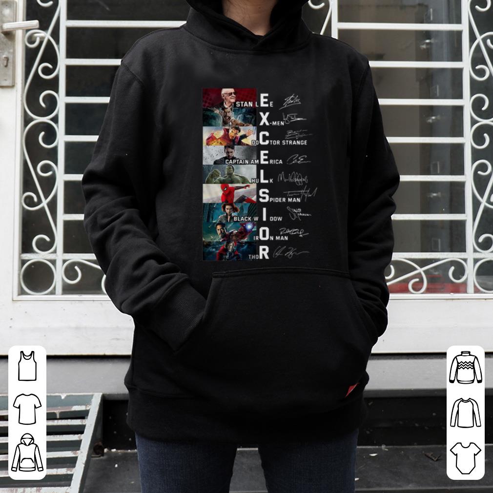 Official Excelsior Stan Lee Marvel Character Signatures shirt