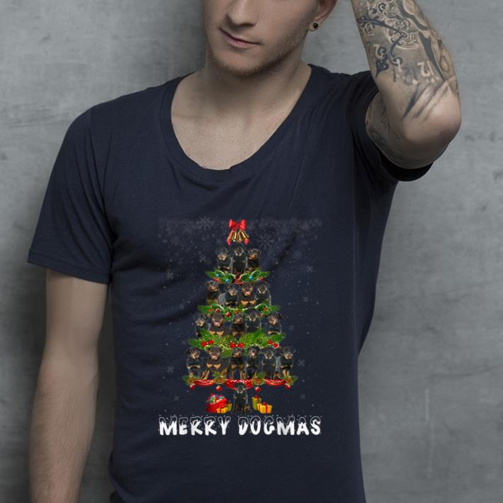 Official Merry Dogmas Rottweiler dog Christmas decor Xmas tree shirt