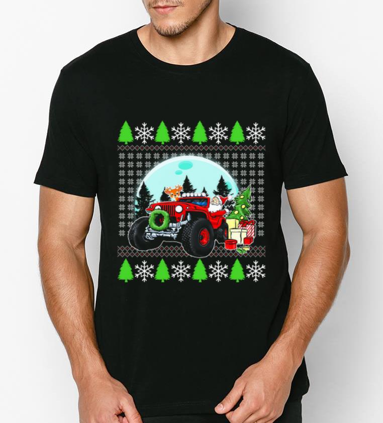 Official Santa Reindeer Riding Jeeps Ugly Christmas shirt