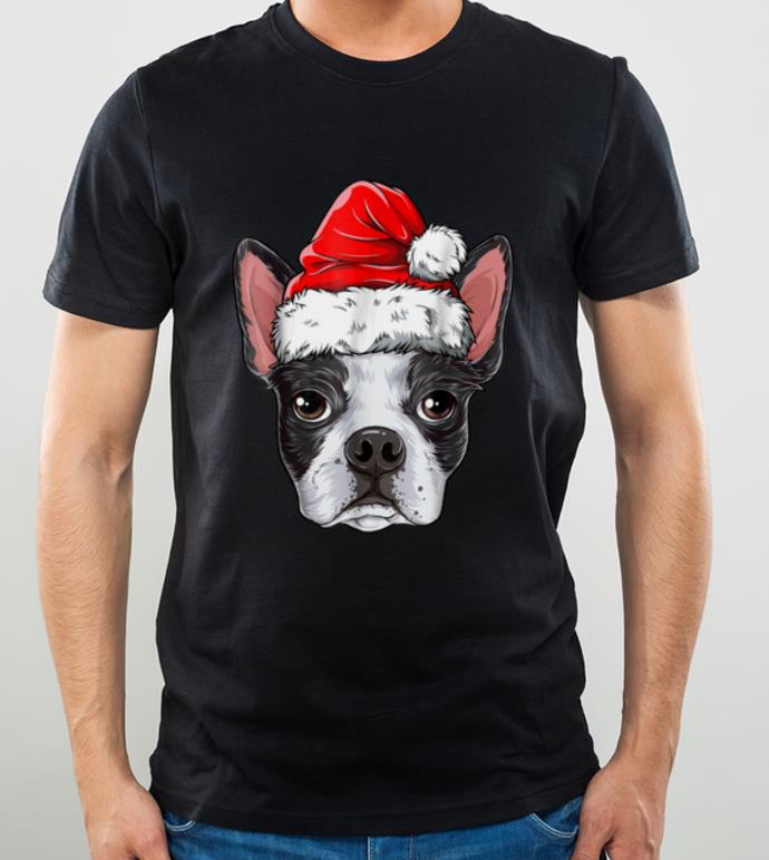 Original Boston Terrier Santa Christmas Kids Boys Girls Gifts shirt