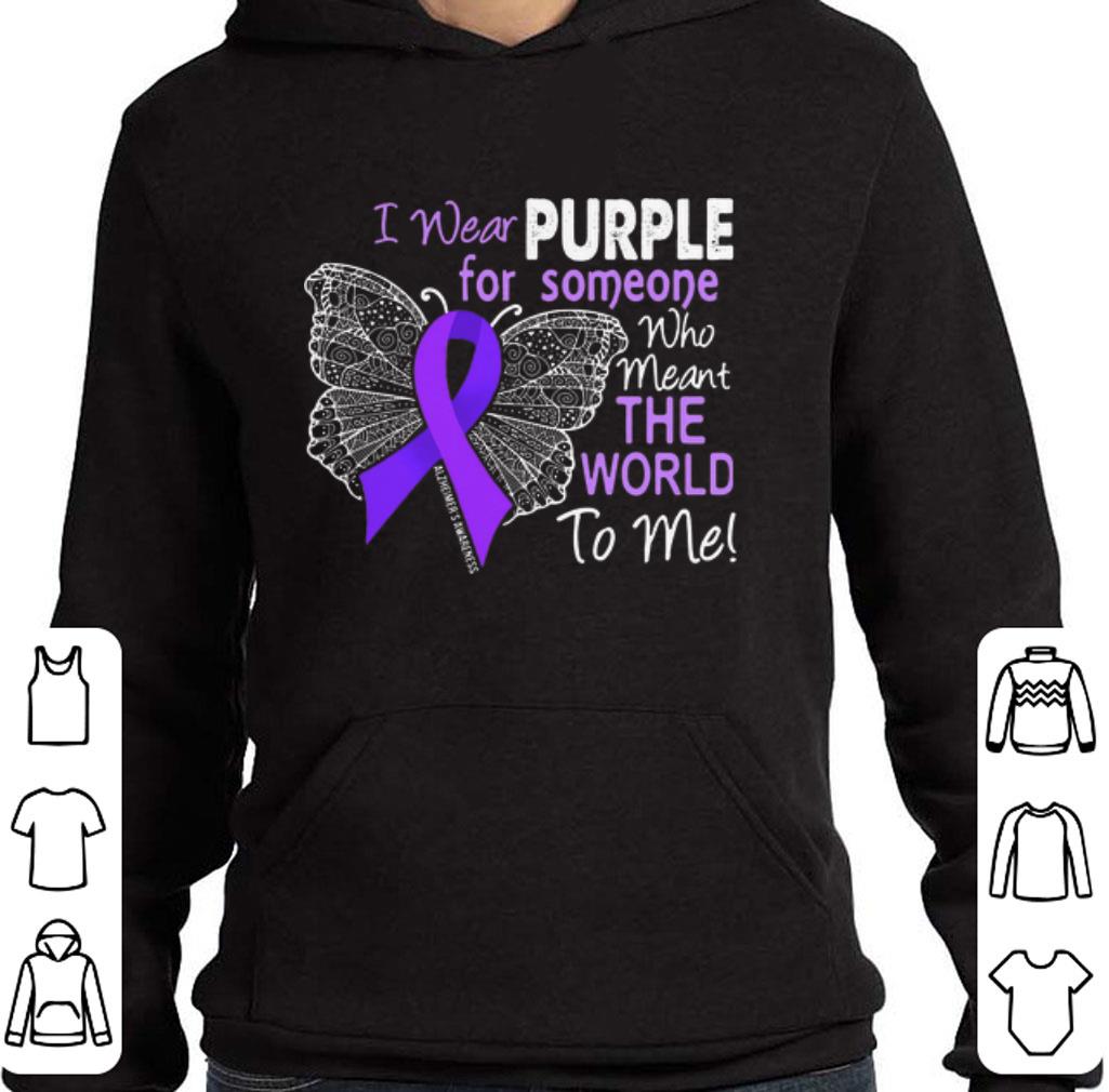 Original Butterfly i wear purple for someone world Alzheimer's Awareness shirt