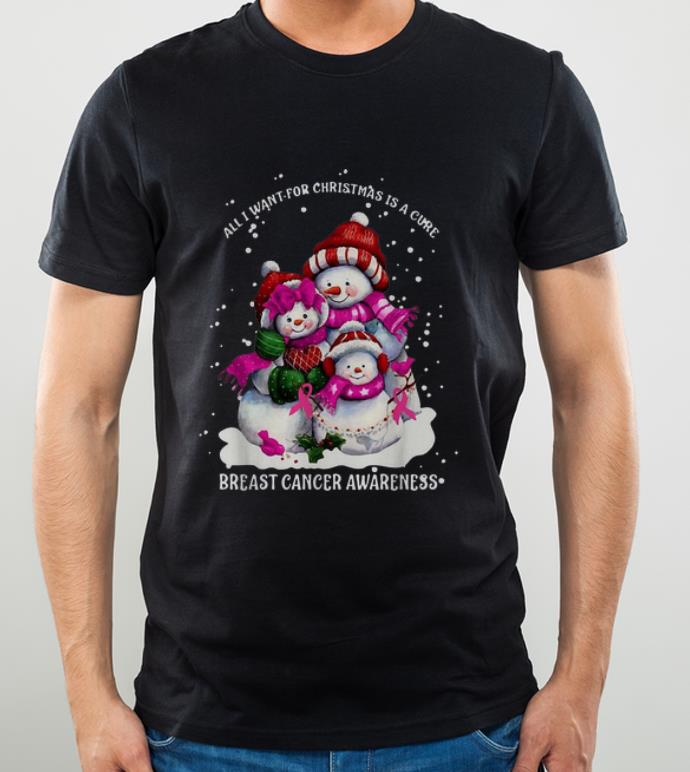Original Christmas Snowman Cure Breast Cancer Awareness shirt
