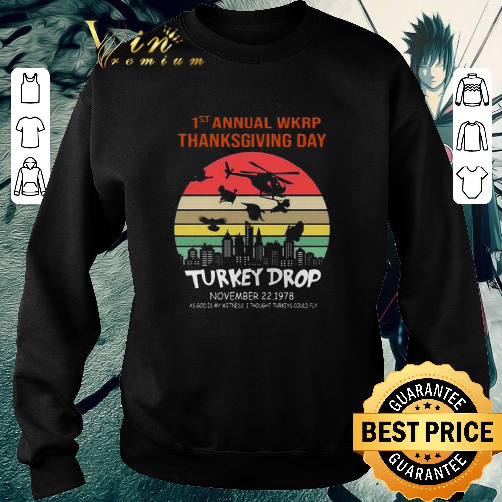 Original First Annual Wkrp Thanksgiving Day Turkey Drop Sunrise shirt