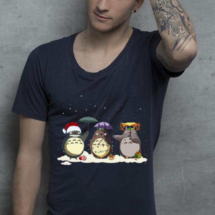 Original Totoro Christmas Light Christmas Hat Reindeer Christmas shirt