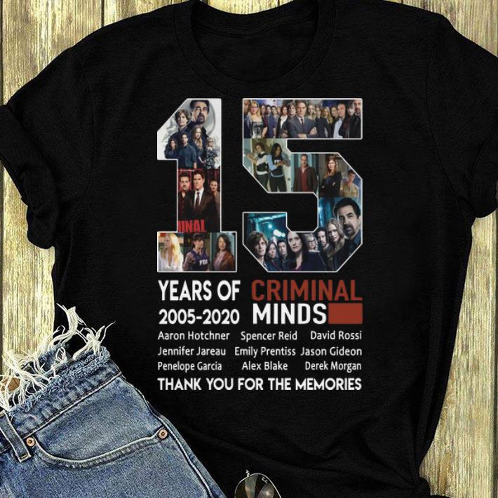 Premium 15 Years Of Criminal Minds 2005-2020 Thank You For The Memories shirt